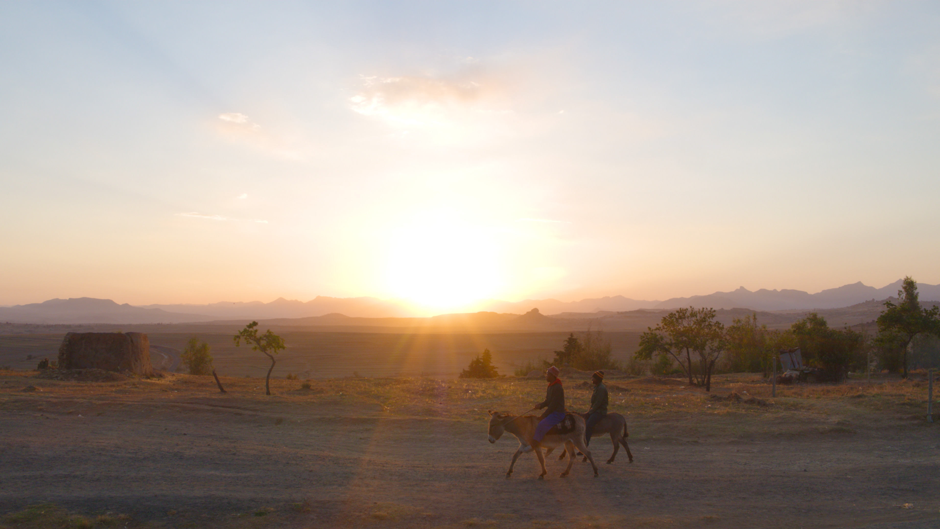 Roff's Posho clients on their donkeys in Lesotho